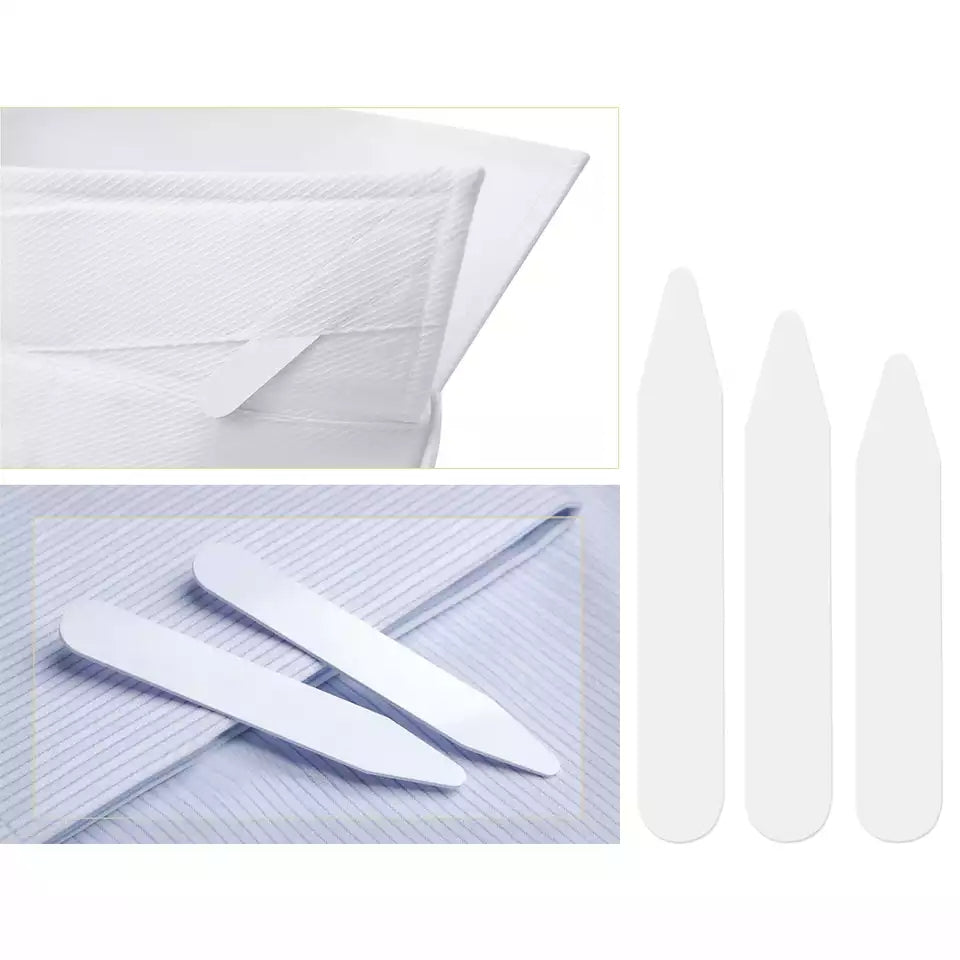 Ballenas plásticas color blanco para cuellos de camisa