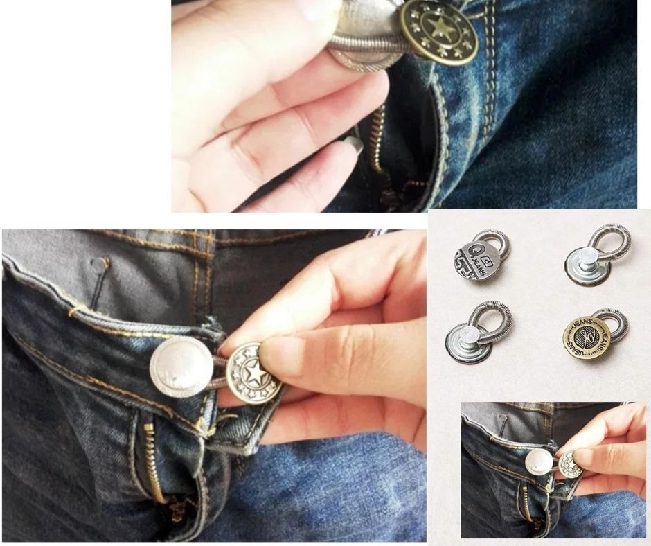 Extensores de pantalón metálicos en forma de botón