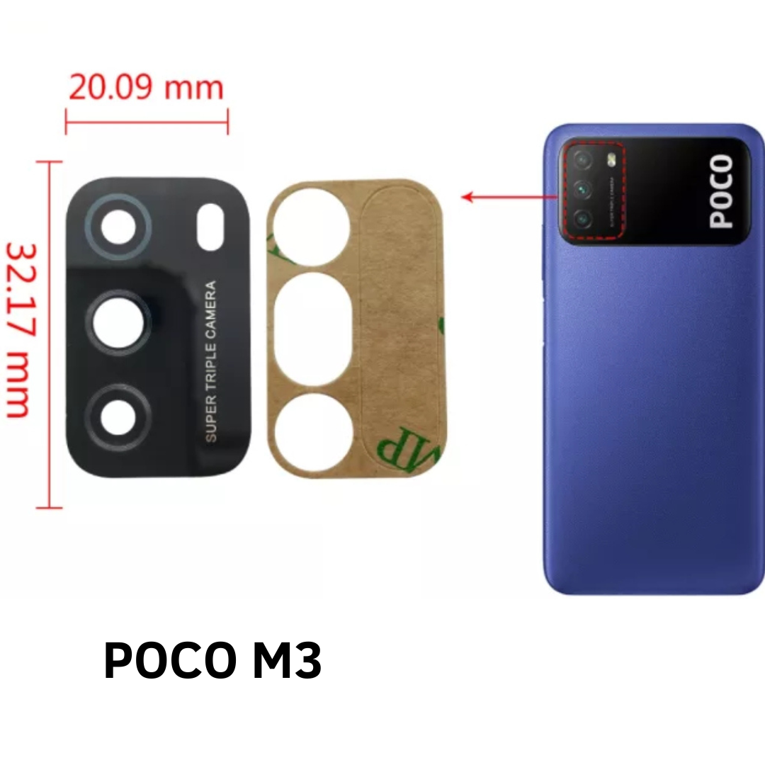 Vidrio de cámara para teléfonos POCO M3