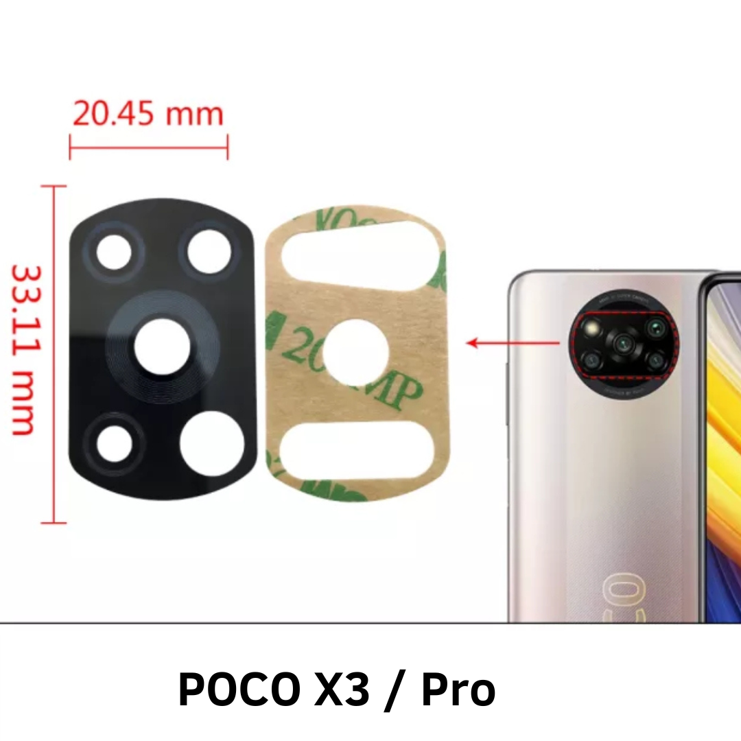 Vidrio de cámara para teléfonos POCO X3 / Pro