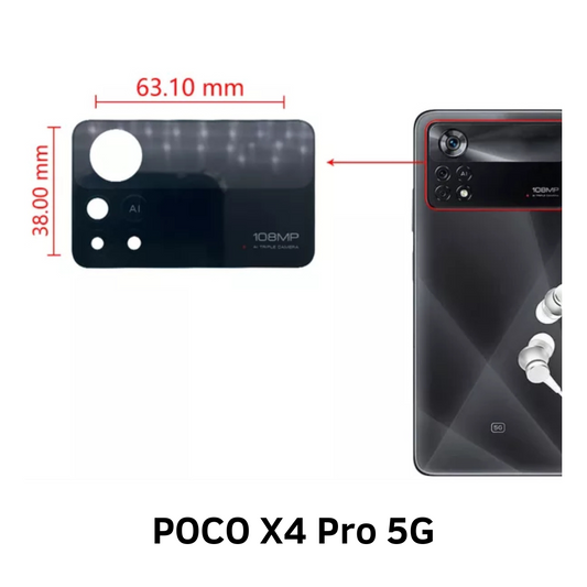 Vidrio de cámara para teléfono POCO X4 Pro 5G